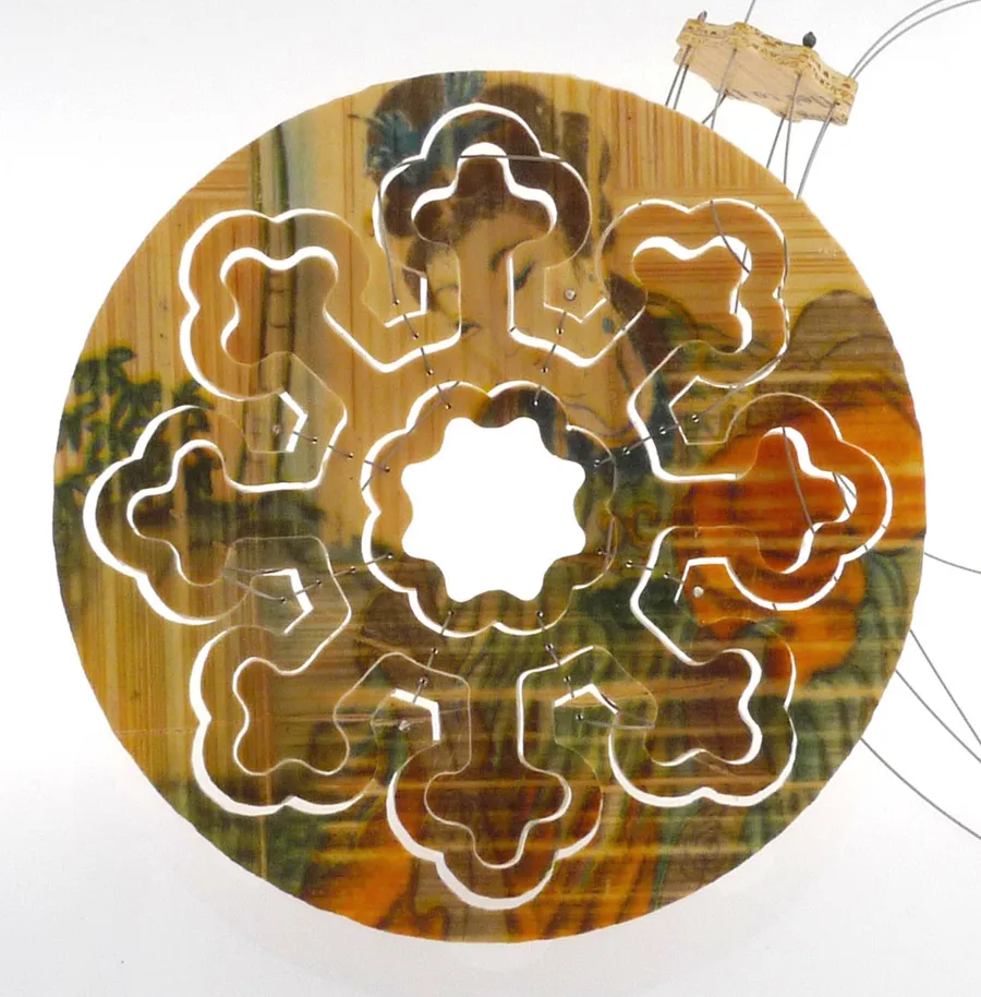 Planar Radial Pattern Bamboo - neckpiece + void — image 1 of 2
