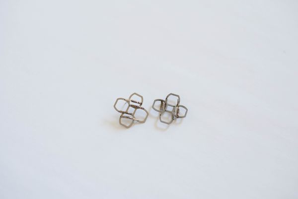 La Geometrie Seed-Bead Quadrant Earrings