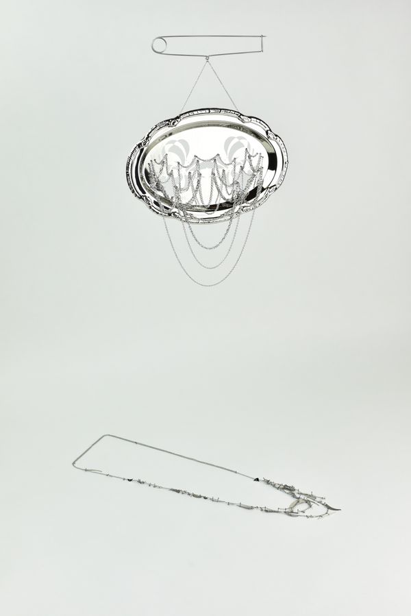 Fuse-Sun Mirror Neckpiece and Brooch