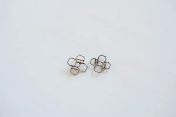 La Geometrie Seed-Bead Quadrant Earrings