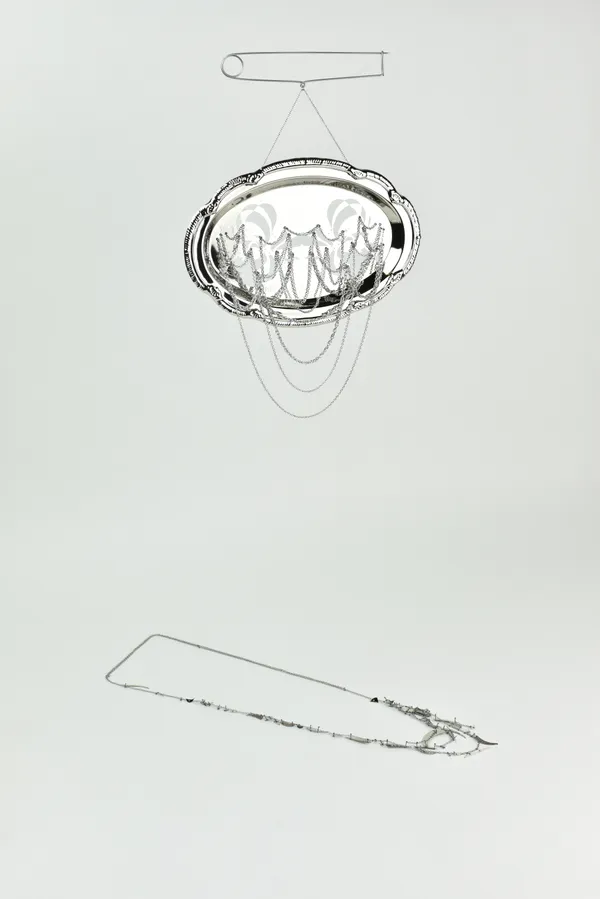 Fuse-Sun Mirror Neckpiece and Brooch